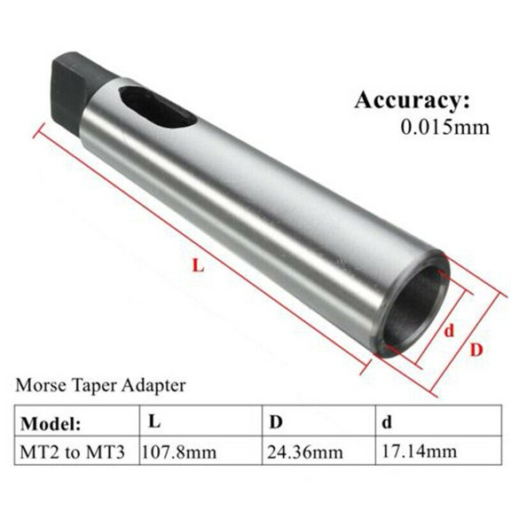 Morse Taper Adapter MT2 To MT3 Reducing Adapter Drill Sleeve For Lathe Milling