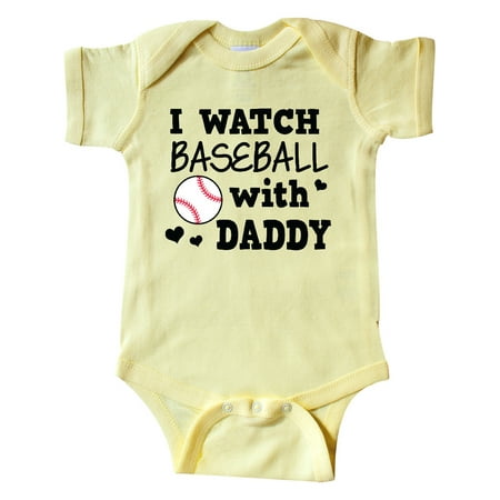 

Inktastic I Watch Baseball with My Daddy Gift Baby Boy or Baby Girl Bodysuit