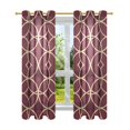 thumbnail image 7 of Yayeee Window Curtains Light Filtering 63"x52" Grommet Panel Pair Home Living Room Decor, Red Circles, 7 of 7