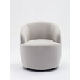 thumbnail image 5 of Swivel Barrel Chair, Modern Upholstered Round Swivel Accent Chairs with Wrap-Around Backrest,360 Degree Single Sofa Chair Armchair for Living Room, Gray, 5 of 7