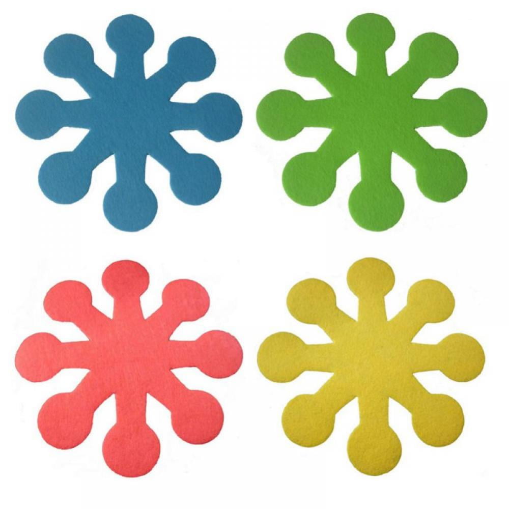 Felt Pan Separators, Set of 4 Different Colors, Flower Glass Bowl