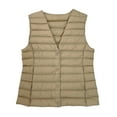 thumbnail image 2 of Women's Puffer Vests Lightweight Button Up Collarless Coat Outdoor Sleeveless Vest Jackets Winter Warm Outwear, 2 of 7