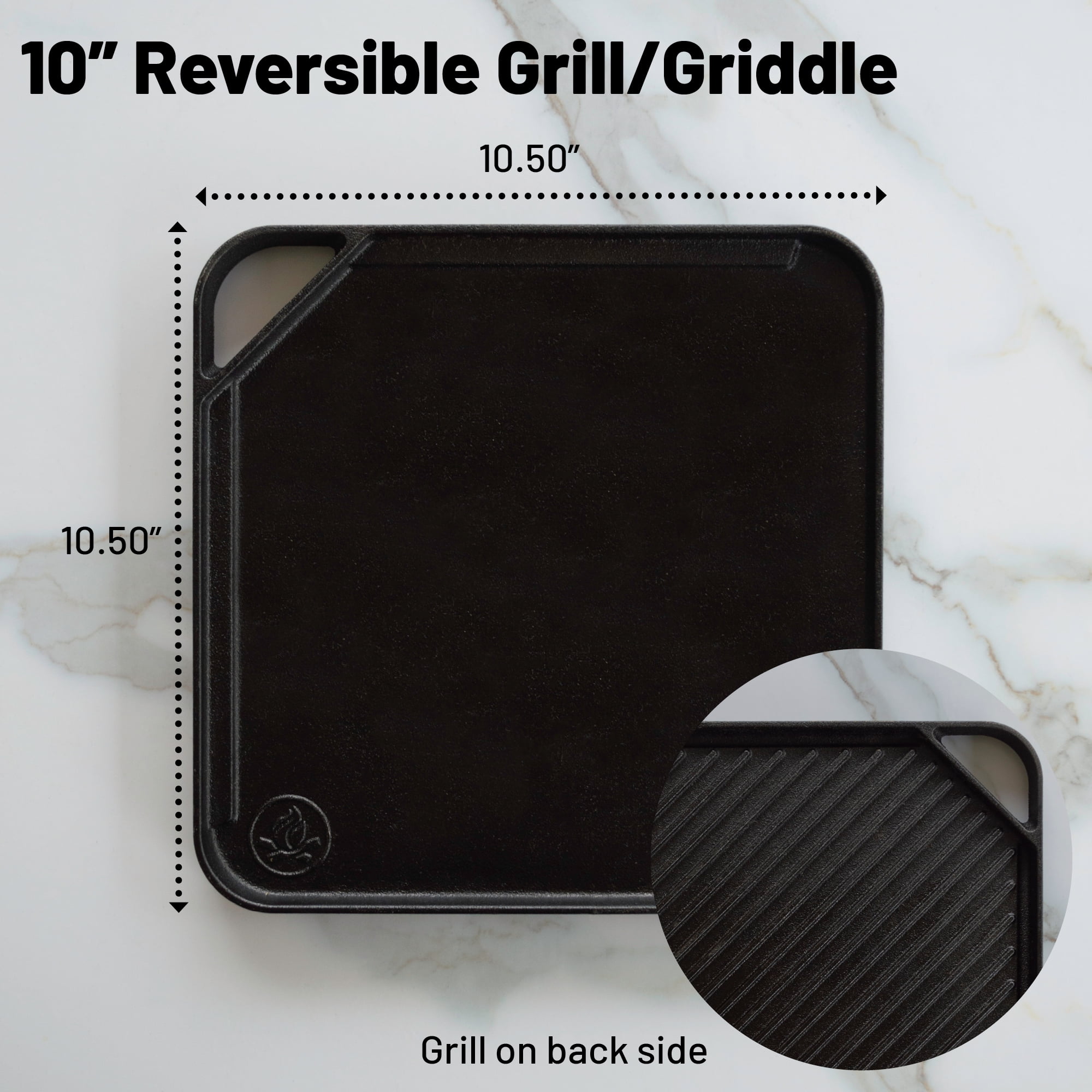Backcountry Iron 10.5 inch Single-Burner Reversible Cast Iron Grill / Griddle