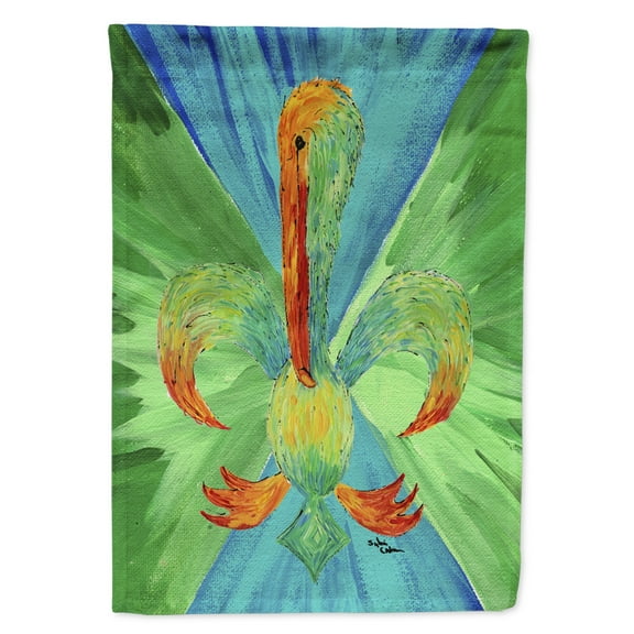 Carolines Treasures 8208-FLAG-PARENT Multi colored Pelican Fleur de lis Flag  multicolor