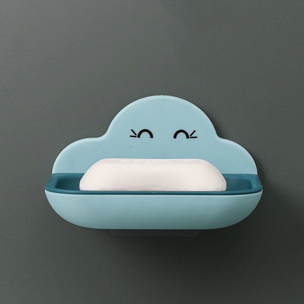 Box Storage Holder Wall Mounted Soap Dish Suction Drain Soapbox Tray