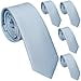 thumbnail image 3 of Zenxus Solid Skinny Ties For Men 25 Inch Slim Dusty Blue Ties Bulk For Wedding And Activities 5-Pack, 3 of 4