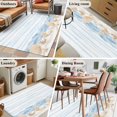 thumbnail image 6 of Summer Beach Seashell Washable Area Rugs 4'x6', Ocean Watercolor Sea Shell Starfish Stripe Wave Low Pile Throw Living Room Rug Non-Slip Sturdy Edge Binding Carpet for Indoor Entryway Bedside Kitchen, 6 of 9