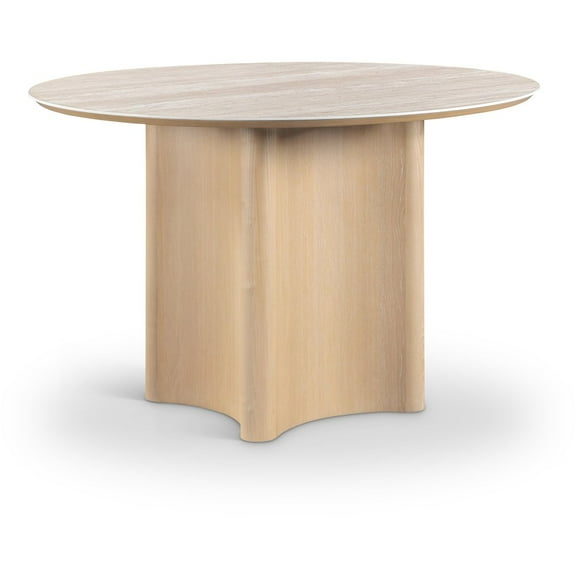 Meridian Furniture Corvina Natural Oak Veneer And Sintered Stone Dining Table