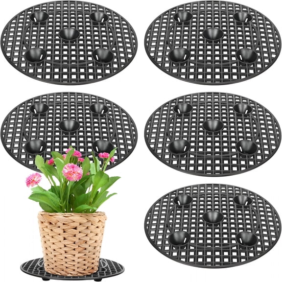 ACDANC 6 Pcs Big Potted Plant Stands - 12 Inch Patio & Deck Floor Protector, Plant Level Pot Elevator for Indoor Outdoor Garden Flower