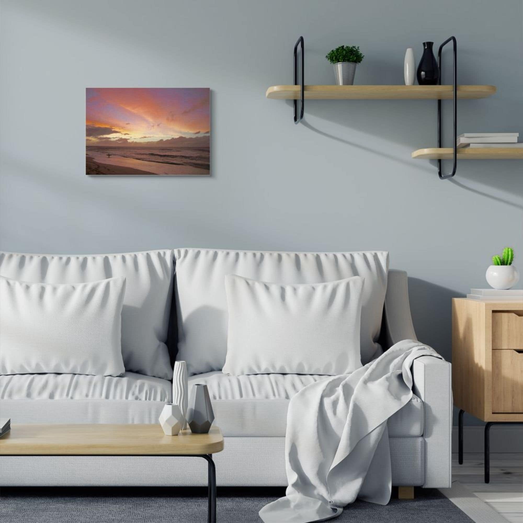 Stupell Industries Surfing Beach Waves Cloudy Sunset Sky Design by Unsplash, 36" x 48"