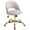 Gray, variant on Ktaxon Office Desk Chair Adjustable Teddy Velvet Computer Task Chair Small Rolling Vanity Stool with Wheels for Study Make-up White