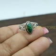 thumbnail image 4 of Green Malachite 925 Sterling Silver Handmade Unique Design Promise Wedding Enagagement Ring Gift Jewelry, 4 of 5