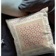 thumbnail image 2 of Floral Windows Faux Suede Fabric Throw Pillow in Off White and Orange 18x18, 2 of 4