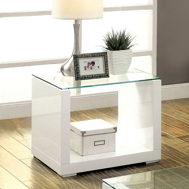 Furniture of America Shura Contemporary High Gloss End Table Walmart
