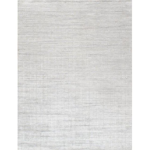 Pasargad PBFE-02 8x10 8 x 10 ft. Slate Hand-Loomed Bamboo Silk & Wool Area Rug, Ivory & Beige
