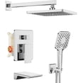 thumbnail image 4 of Shower System Gold  Wall Mounted Shower Faucet Set for Bathroom with  Pressure Rain Shower head and Handheld Shower Head Set  Way Shower Valve Kit  Brushed Gold, 4 of 5
