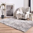 thumbnail image 4 of Oyajia Area Rugs Fluffy, Machine Washable Soft Furry Area Rugs, Rubber Backing, for Baby Nursery, Bedroom, Living Room, 5x8ft, Light Gray, 4 of 8