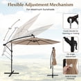 thumbnail image 6 of Gymax 10 ft Patio Offset Umbrella w/ Solar Lights Deck Umbrella w/ Easy Tilt Adjustment Tan, 6 of 10