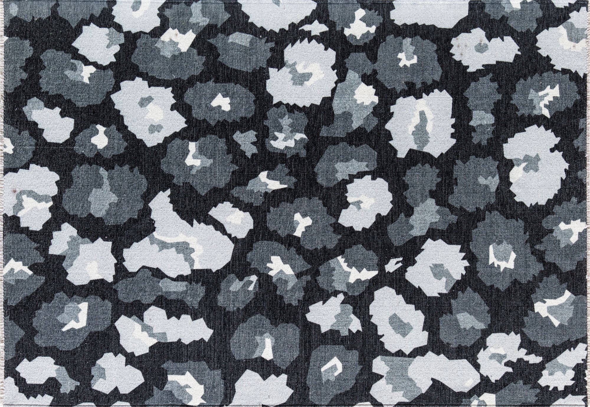 Elizabeth Sutton MI60A Primrose Path Floral Modern Black Area Rug, 7'10"X10'0"