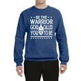 thumbnail image 2 of Wild Bobby Be The Warrior God Called You To Be Inspirational/Christian Unisex Crewneck Graphic Sweatshirt, Vintage Heather Blue, Medium, 2 of 5