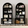 thumbnail image 3 of 73'' Arched Metal Storage Cabinet, Modern Kitchen Pantry Cabinet with Open & Adjustable Shelves, Tall Display Bookcase for Living Room, Dining Room or Kitchen, 3 of 16