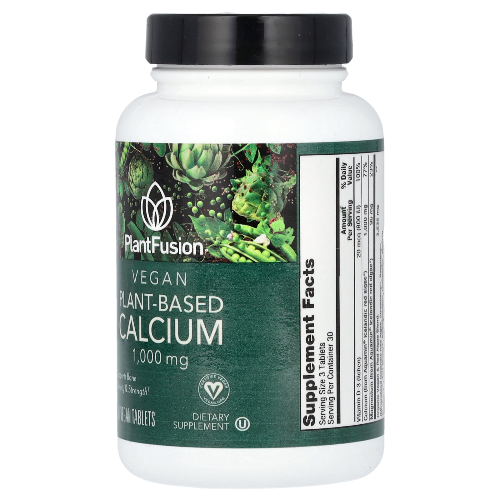 Plantfusion Plant-Based Calcium 1000 mg - 90 Vegan Tablets