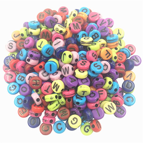 100Pcs Spacer Acrylic Beads DIY Cube Making Loose Random Alphabet Jewelry Letter