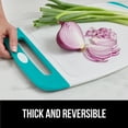 thumbnail image 6 of GORILLA GRIP Oversized 100% BPA Free Reversible Kitchen Cutting Board Set of 3, Juice Grooves, Dishwasher Safe, Turquoise, 6 of 9