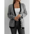 thumbnail image 6 of Cardigan Sweaters for Women Open Front Long Sleeve Button Down Knit Jackets with Pockets Fall Winter Outfits Gray M, 6 of 9
