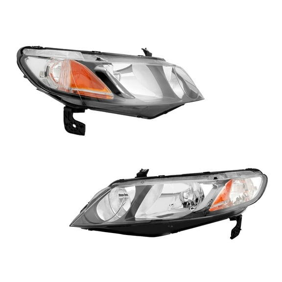 Headlights Assembly for 2006-2008 Honda Civic 4 Cyl Without bulb(s) Headlight Assembly Pair Faros Delanteros