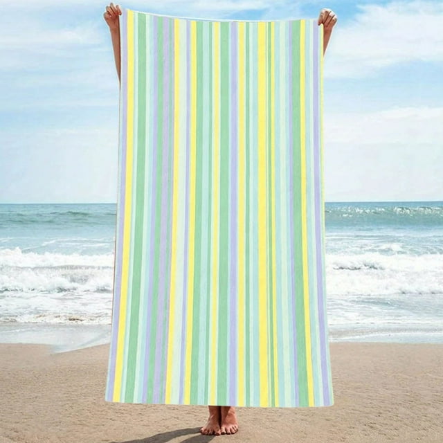 Toalla De Playa a Rayas Extragrande, Toalla De Ba O, Toalla De Piscina, Tela De Secado R Pido Y Tacto Suave, Dise O Ideal Para Viajes, Para Adultos, Para Tomar El Sol Y Nadar, Ligera