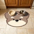thumbnail image 5 of Dog Head Shaped Pet Feeding Mat 23.6inX15.7in Waterproof Non-Slip Cat Bowl Mat for Small Pets, Coffee, 5 of 6