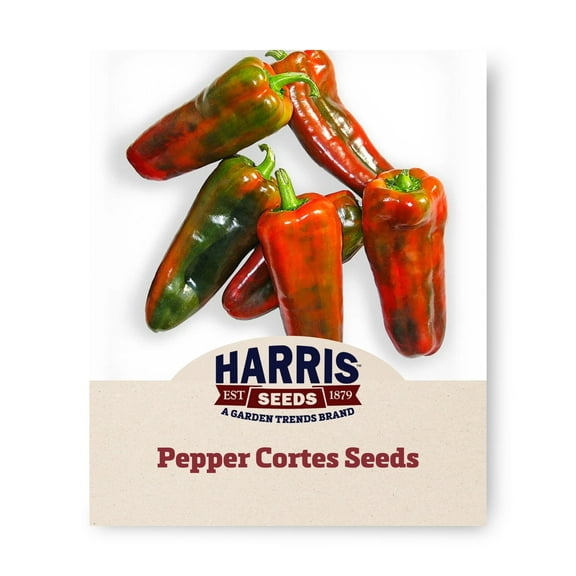 Harris Seeds - Pepper Cortes F1 Seeds - Treated Variety - Long Horn Fruits - 50 Seeds
