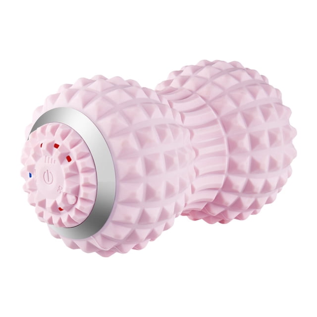 Bola de vibratoria con forma de maní Bola de vibratoria portátil con 4 velocidades de Bola de rodillo profesional texturizada Rosa