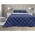 thumbnail image 1 of Abstract Comforter & Sham Bedding Set, Geometric Diamond Shaped Dashed Squares of Inner Circle Rings Mosaic, 3 pcs Duvet Set Microfiber Filling Quilt, 5 Sizes, Dark Blue and Indigo, by Ambesonne, 1 of 4