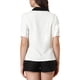 thumbnail image 3 of Camisa de trabajo de mujer con cuello contrastante, lazo y volantes en la parte delantera, botones, de manga corta, talla XL, blanca, 3 of 6