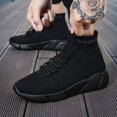 thumbnail image 4 of High Top Stretch Knit Slip On Sneakers Lace Up Shock Absorbing Walking Running Shoes, 4 of 4