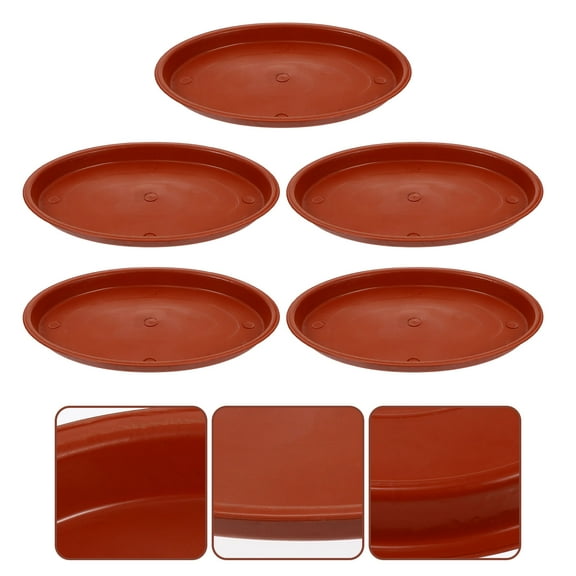 LEORX Oval Bonsai Base Pot Drip Tray Red 5Pack For Outdoor Garden