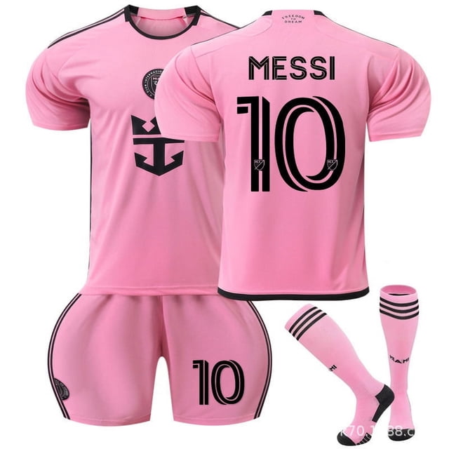 2324 Miami Messi Jersey Home Size 10 2425 Home And Away MLB Children's Football Jersey Set