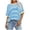 A-Sky Blue285, variant on Jamsmile Women Tshirts Summer Casual Round Neck Loose T Shirt Striped Gradient Print Short Sleeved Loose Tee Shirts Tops