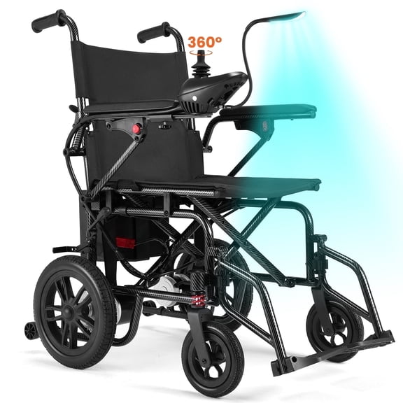 Arshin Electric Wheelchair Lightweight Foldable,20 Miles Electric Wheelchairs for Adults,Smart Motorized Mobility Scooter with 360°Joystick,286 lbs Capacity(Black)