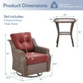 thumbnail image 2 of Gymojoy 3 Pieces Outdoor Swivel Rocker Patio Chairs, Wicker Patio Bistro Set with 2 Rocking Chairs and 1 Side Table, Patio Furniture Set with 6-inch.Thickened Cushions for Porch, Backyard, 2 of 10