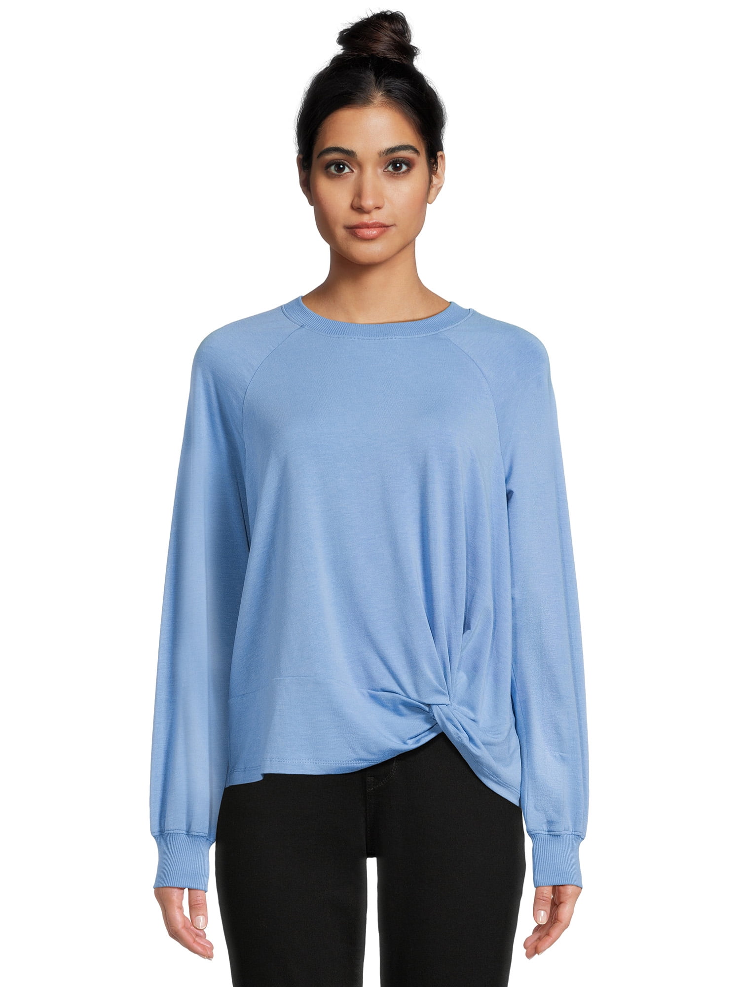 Wide Sleeve Twist Top, 3/4 Sleeve