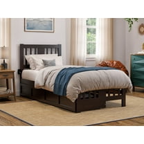 AFI Tahoe Twin XL Wood Platform Bed with Headboard Footboard & 2 Storage Drawers Espresso