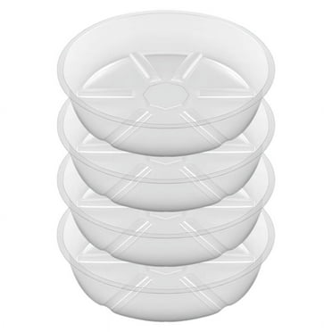 4Pack Clear Plant Saucer 10Inch Plastic Plant Saucers Thicker Plant Tray Flower Pot for Indoor Outdoor Garden