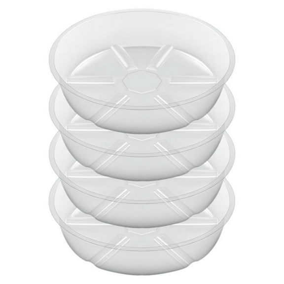 Quaqdae 4Pack Clear Plant Saucer 10Inch Plastic Plant Saucers Thicker Plant Tray Flower Pot for Indoor Outdoor Garden
