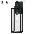 thumbnail image 6 of 22 in. Matte Black Dusk to Dawn Outdoor Wall Lantern Sconce with No Bulbs Included, 6 of 8