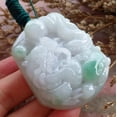 thumbnail image 6 of Certified Hand Carved Green 100% Natural Myanmar Burma A Jade jadeite Dragon Ruyi Pendant Necklace, 6 of 11