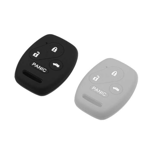Coche Inteligente Llavero Cubierta Estuche 4 Botones Negro Gris (Paquete de 2)