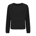 thumbnail image 6 of WCMZJ Womens Tops 2024 Fall Long Sleeve Crewneck Waffle Knit Shirts Business Casual Blouses Basic Shirts Black S, 6 of 8